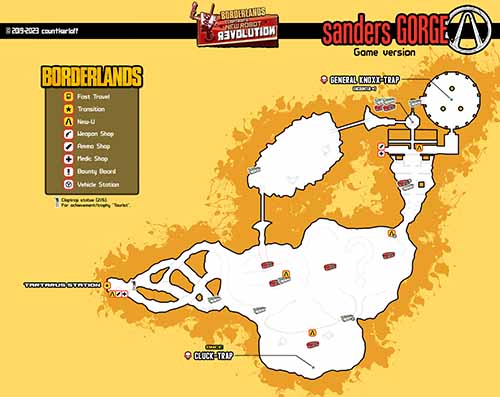 Sanders Gorge loot map (game version)