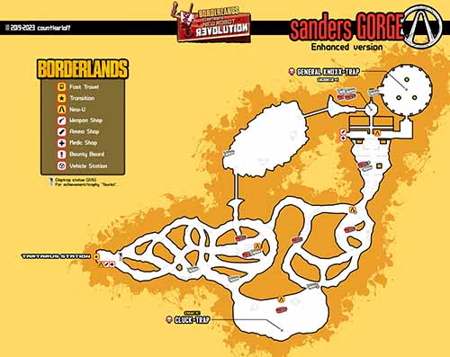 Sanders Gorge loot map
