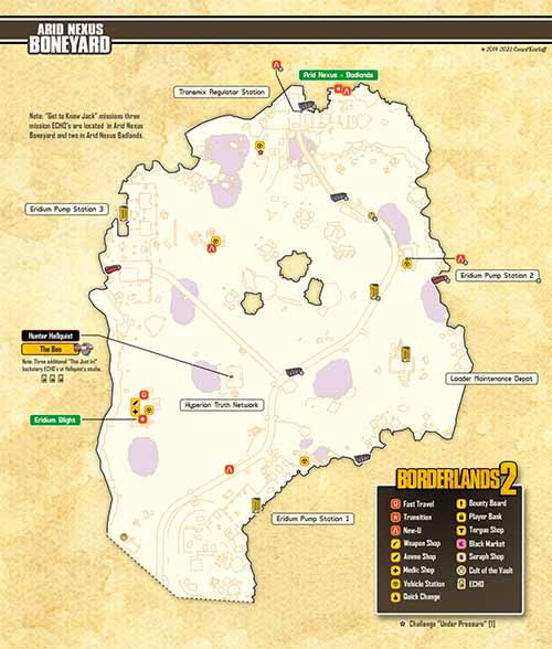 Arid Nexus Boneyard loot map