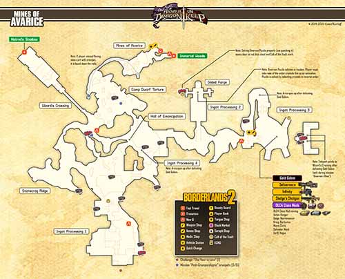 Mines of Avarice loot map