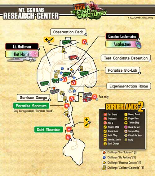 Mt. Scarab Research Center loot map