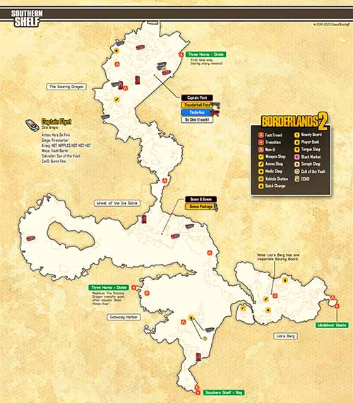 Southern Shelf loot map