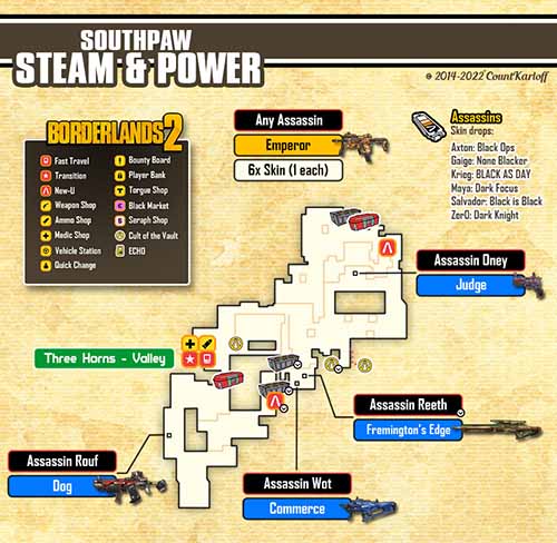 Southpaw Steam & Power loot map
