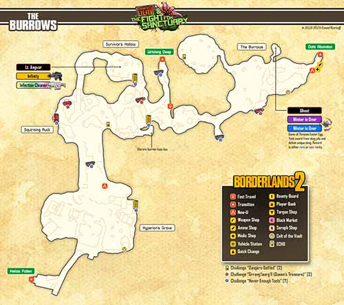 The Burrows loot map