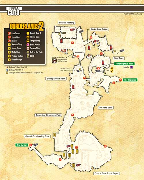 Thousand Cuts loot map