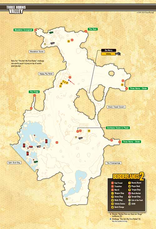 Three Horns Valley loot map