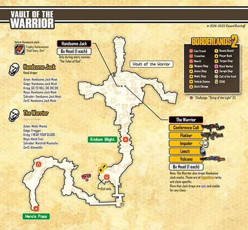 Vault of the Warrior loot map